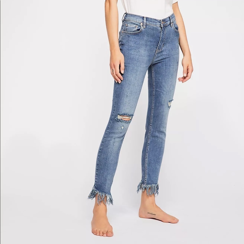Free People Great Heights Frayed Skinny